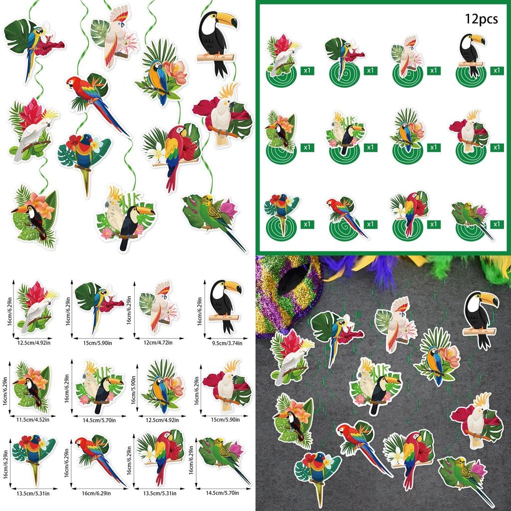 Rainforest Bird Tropical Spiral Hanging Decor For Celebration And Party Home