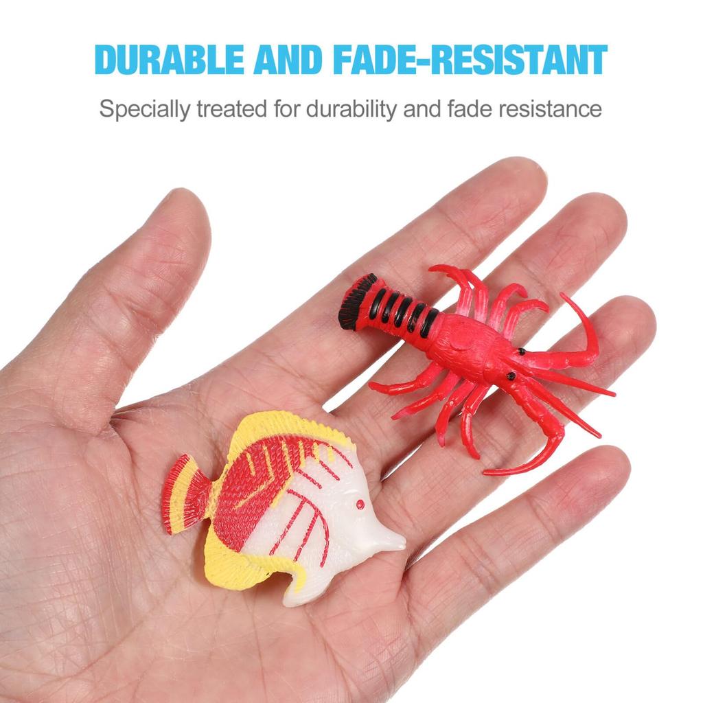 Yardwe Sea Creatures Set of 24 Tropical Fish Realistic Marine Life Miniature Aquarium Bath Educational Prize Gift Toys, Ornaments, Toys, Fish, Crab,