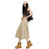 Fashion Summer Vintage Hong Kong Style Wide Leg Draped Straight Denim Cropped Capri Pants For Petite Girls Trendy Slimming FigureFlattering Design