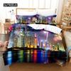 City Night Scene Bedding Set Duvet Cover Sets 3d Bedding Digital Printing Bed Linen Queen Size Bedding Set Fashion Design