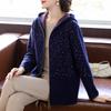 Women's Polka Dot Hooded Knit Cardigan
