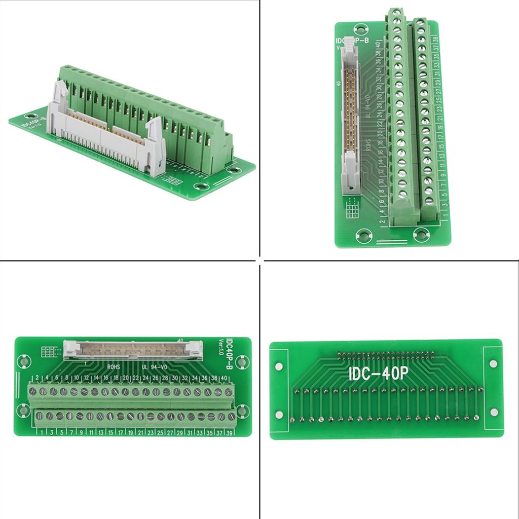 IDC40P 40Pin Male Header Breakout Board Terminal Block Connector PLC Interface with Bracket