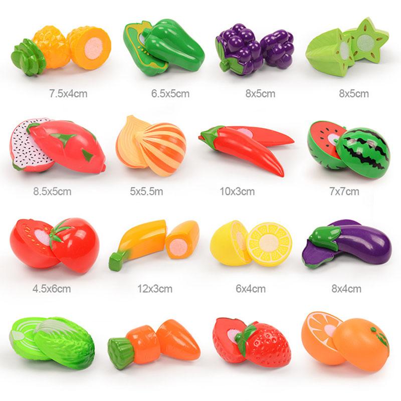 Children Pretend Play Food Toys for Kids Kitchen Vegetable Playset Cut Fruit Vegetables Toy Toddler Birthday Christmas Gift Toys