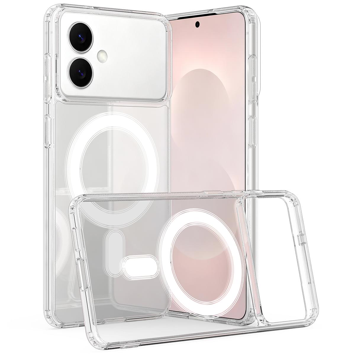 For Samsung Galaxy S26 Edge Clear Phone Magnetic Case TPU+Acrylic Back Cover