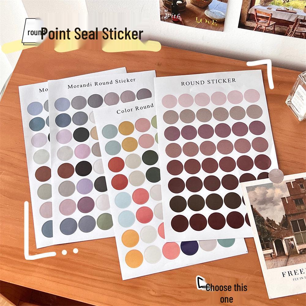 Simple Morandi Polka Dot Stickers In Earth Tones for Journals and Photo Albums