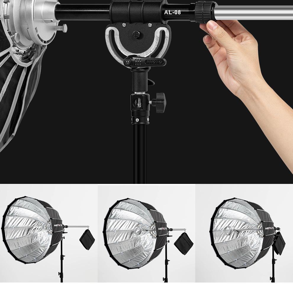 8AMBITFUL Zhijie Deep Parabolic Softbox with Bowens Mount & Magic Arm
