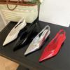 Fashion Fashion Patent Leather Pointed Toe Women Pumps Elegant Low Heels Sandals Casual Dress Street Style Shoes