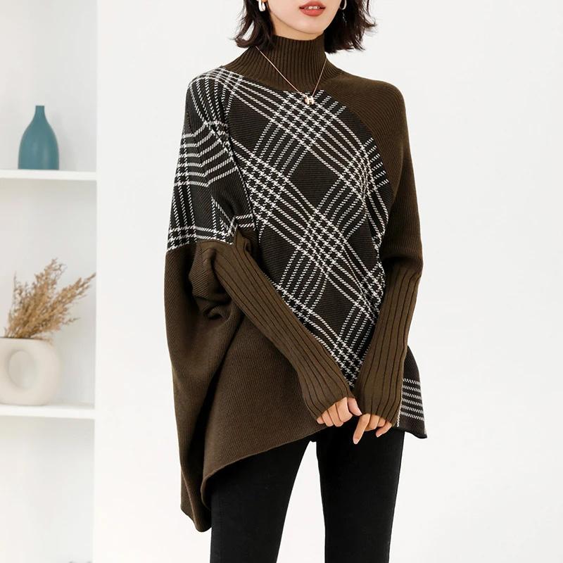 Sweater for Women Winter Thickened Half-high Collar Pullover Warm Knitted Stretchy Long Sleeve Oversize Jumper Sweater Tops
