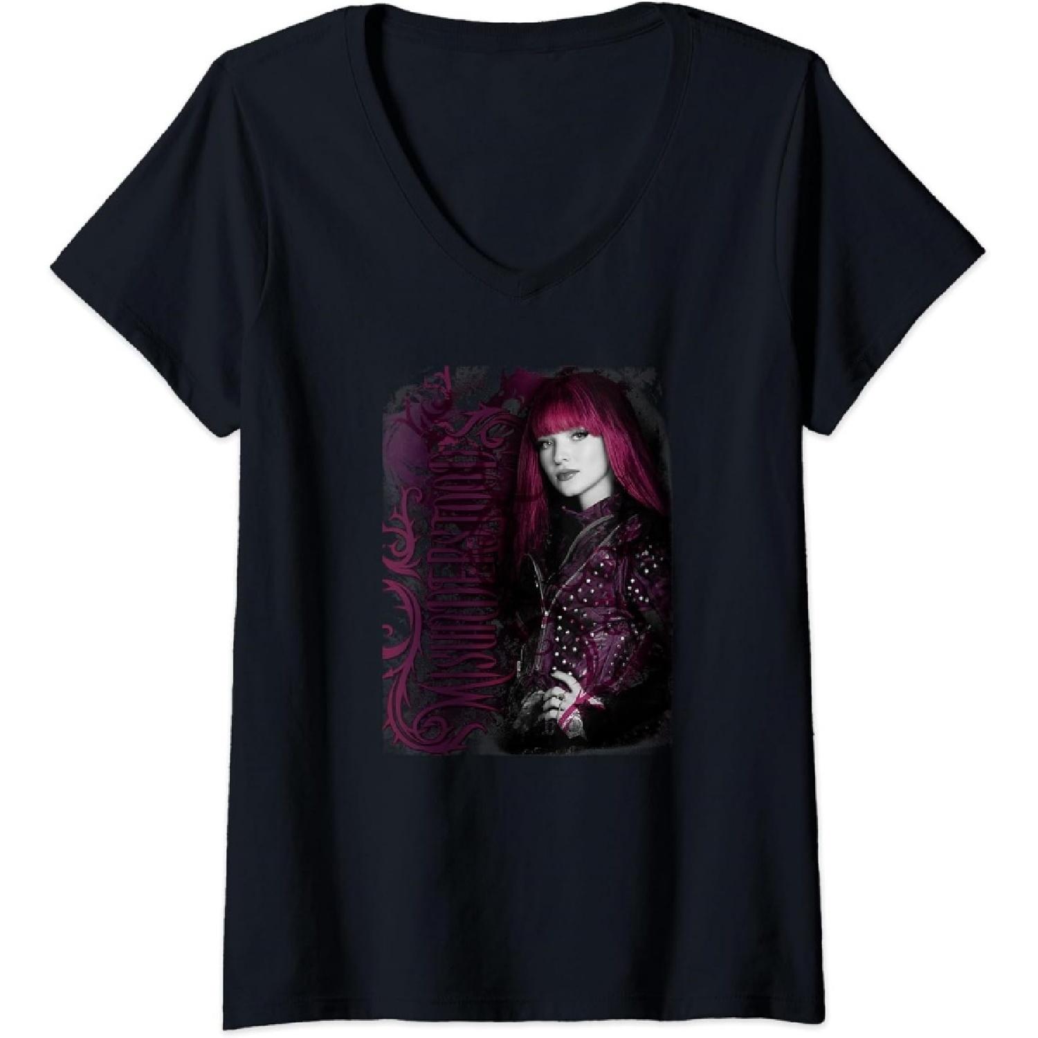 Womens Disney Descendants 2 Mal Misunderstood Poster V-Neck T-Shirt XXXXXL разноцветный