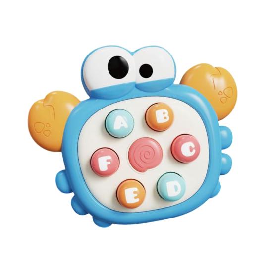 

Animal Push Button Game Console with Lanyard Cartoon Rabbit Crab Duck Press Button Game Machine Toddler Educational Finger Clicker Fidget Toy B