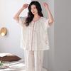 Modal casual pajamas women's summer short-sleeved suit cropped pants 1011 new plus size outside loungewear