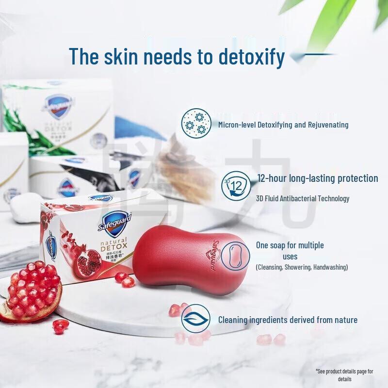 Safeguard Renewing Pomegranate Bar Soap - 100g X 6-Bar Family Pack