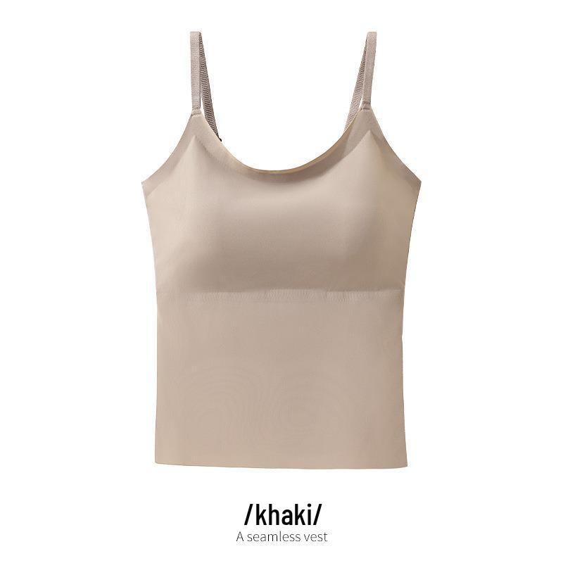 

Seamless Women s Beautiful Back Camisole Tank - No Underwear Needed, Perfect for Commute or Outerwear XL (60-70 kg) хаки