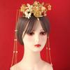 Chinese Style Wedding Hair Crown Luxury Women Hanfu Hairpin Vintage Bride Hair Crown  Tiaras Set
