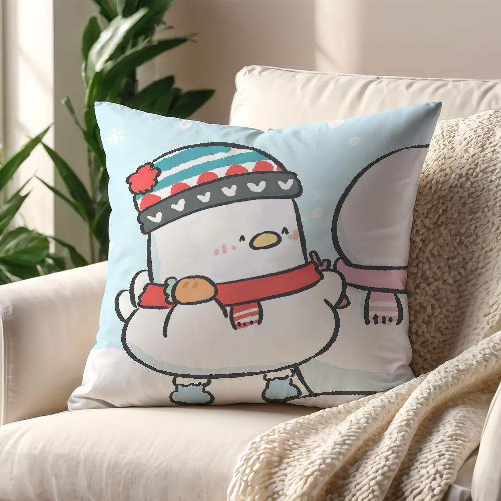 Cartoon Winter Cute Chicken and Duck Cushion Cover Pillow Cover Decoration Room Home Sofa Living Office Car Nordic Simplicity