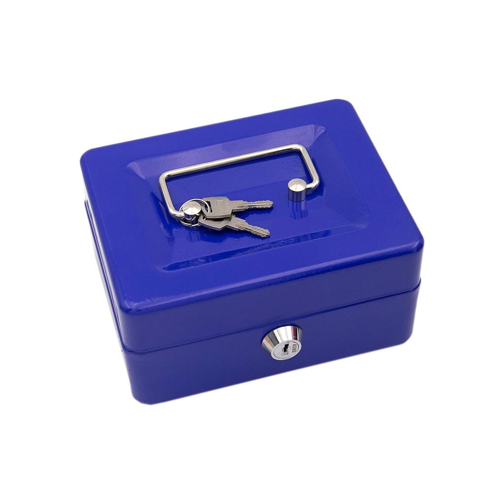 Large Portable Cash Box with Key Lock - Removable Inner Tray and Customizable Color Silk Screen Printing.
