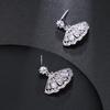 Trendy Fan Shaped Crystal Drop Earrings for Women Exquisite Geometric Dangle Earrings Wedding Party Jewelry Accessories Gifts