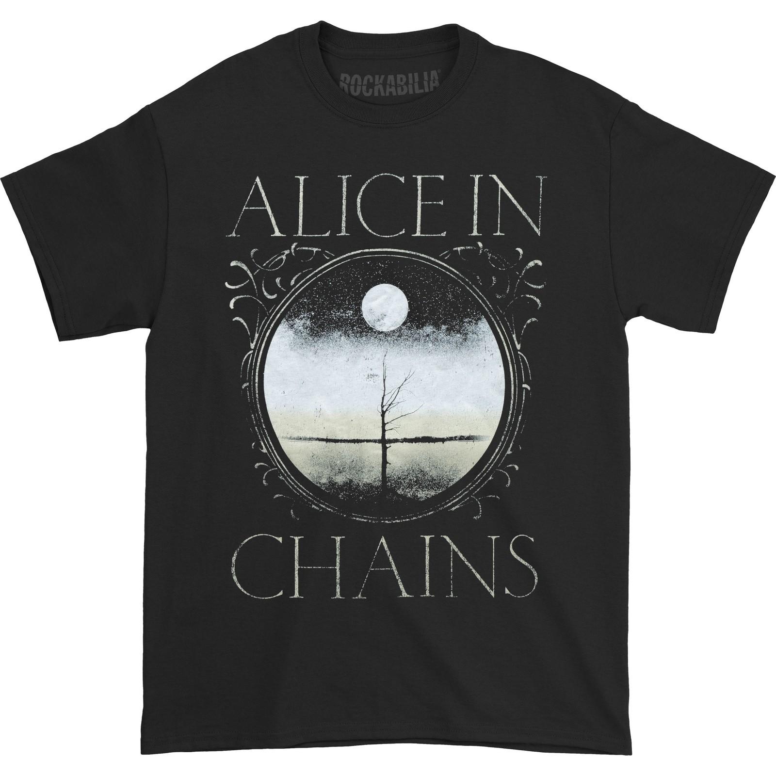Мужская Alice In Chains Лунное Дерево (Назад Печать) Приталенная футболка, размер M, черная XL