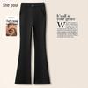 Women's High Waist Fleece Lined Flared Casual Pants