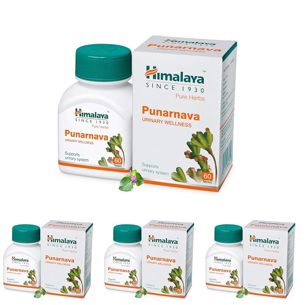 

Himalaya Punarnava Tablets Pack Of 4, 60 Count Each | Ayurvedic Wellness Supplement For Daily Balance And Body Renewal Support