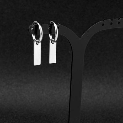 Minimalist Titanium Steel Earrings: Unisex Versatile Long Style for Couples - Fashionable Ear Clips
