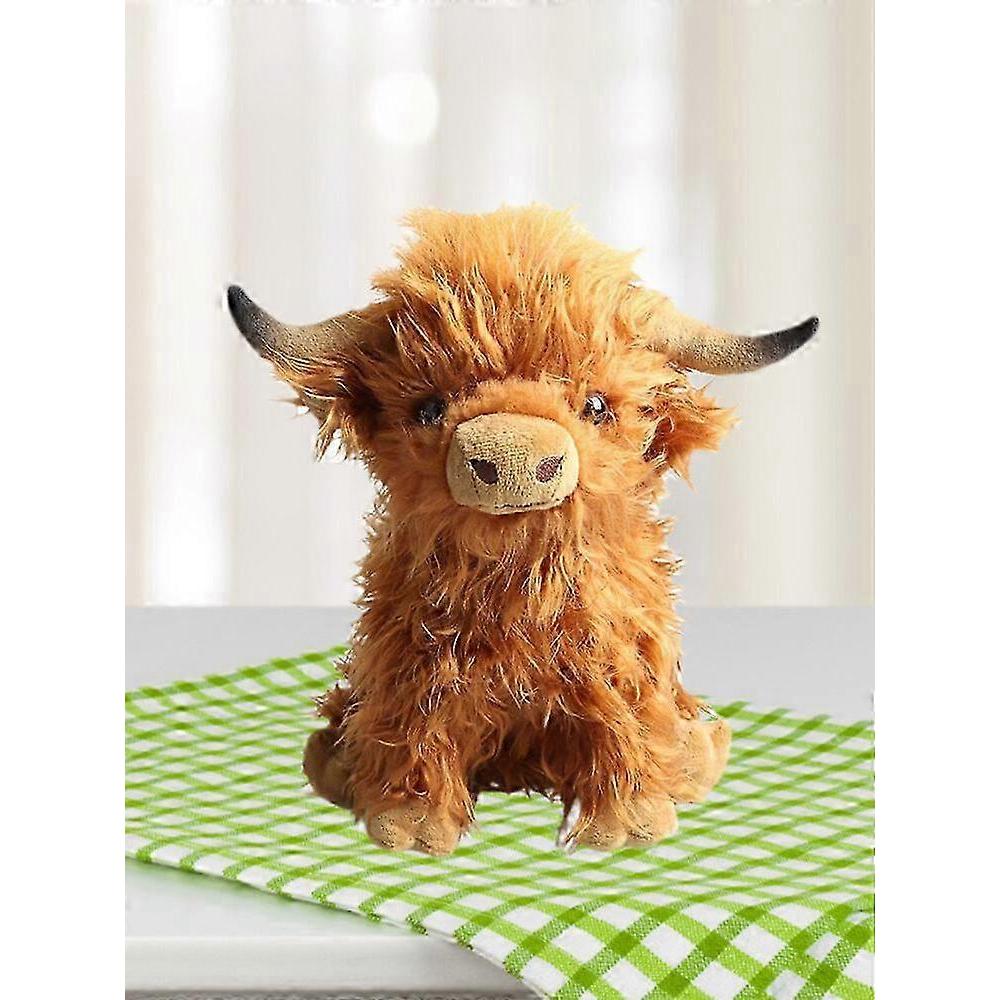 20cm Large Highland Cow Cuddly Soft Toy - Plush Scottish Scotland Cow Gift Idea New 26-27s