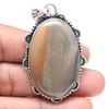 Pendant Polygram Jasper Gemstone Valentine'Day Gift Silver Jewelry 2.5"