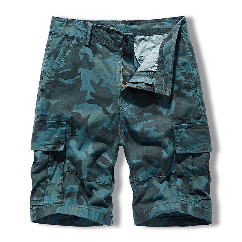Men Camo Cargo Shorts Multi Pockets Camouflage Short Pants Outdoor Workwear Summer Casual Shorts Men