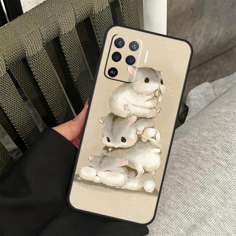 Hamster Art Case For Oppo A80 A60 A40 A94 A54 A98 A78 A18 A38 A58 A16 A76 A96 A17 A77 A74 A57S A15 Cover