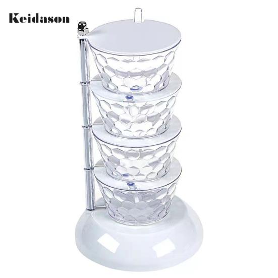 Convenient Good Sealing Visible Seasoning Jar Rotating Design Box Kitchen Accessories
