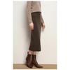 Women's Winter New-Style Wool Midi Skirt - High-Waisted Thick Ribbed Knit Pencil Skirt