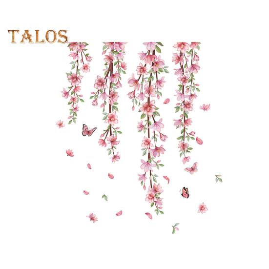 Pegatina de pared impermeable con diseño de flores, autoadhesiva, colorida, para el hogar y el dormitorio