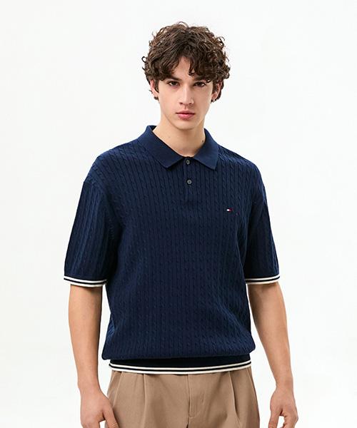 TOMMY HILFIGER Cable Polo Sweater (T12G3Kpn220Mt2Dcc)