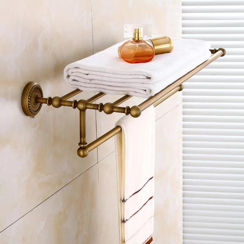 Nordic Copper Antique Twist Towel Rack Set - Bathroom Accessories & Storage