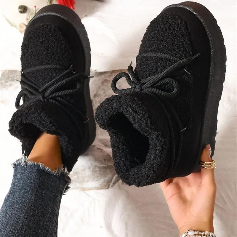 Fashion Women's Boots Thickened Plush Warm Snow Boots 2026 Winter New Fluffy Ankle Boot Outdoor Non-slip Platform Boots for Women Botas
