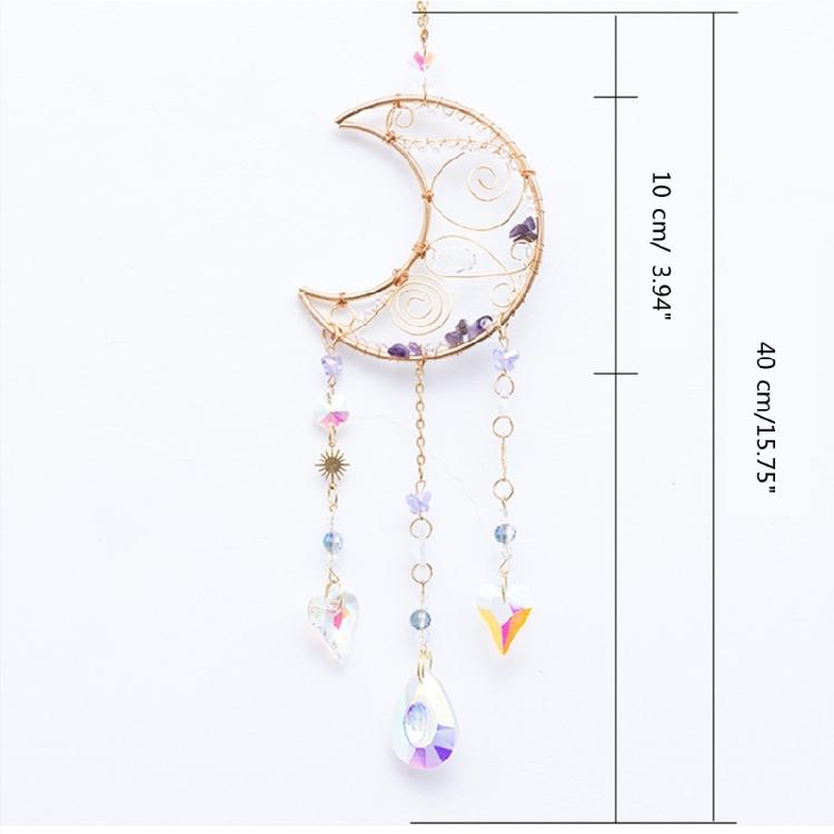 Moon Love Heart Charm Dreamcatcher Garden Window Decorations Crystal Pendant
