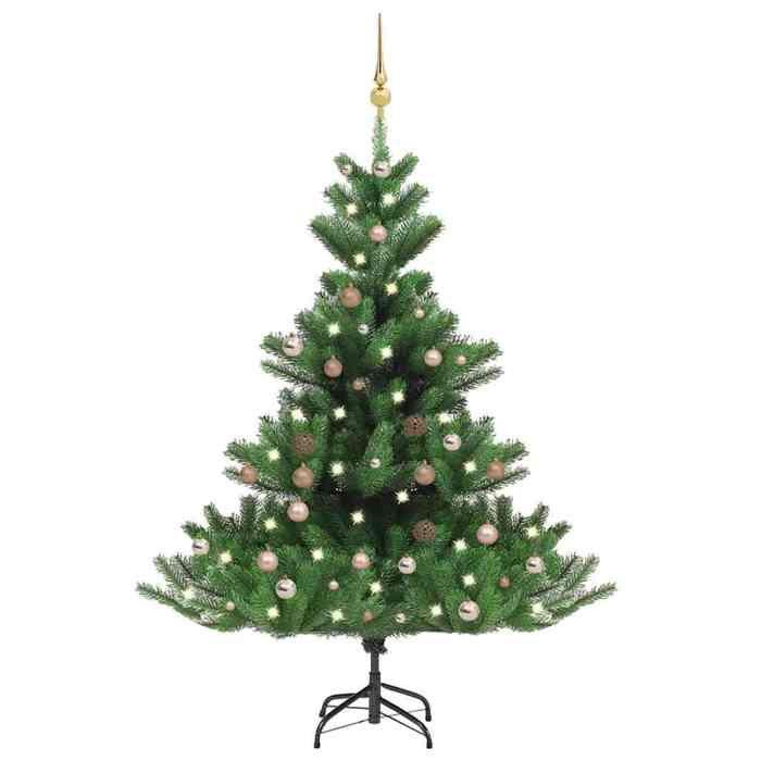 Maison Exclusive - Sapin de Noël artificiel Nordmann avec LED et boules Vert 180cm