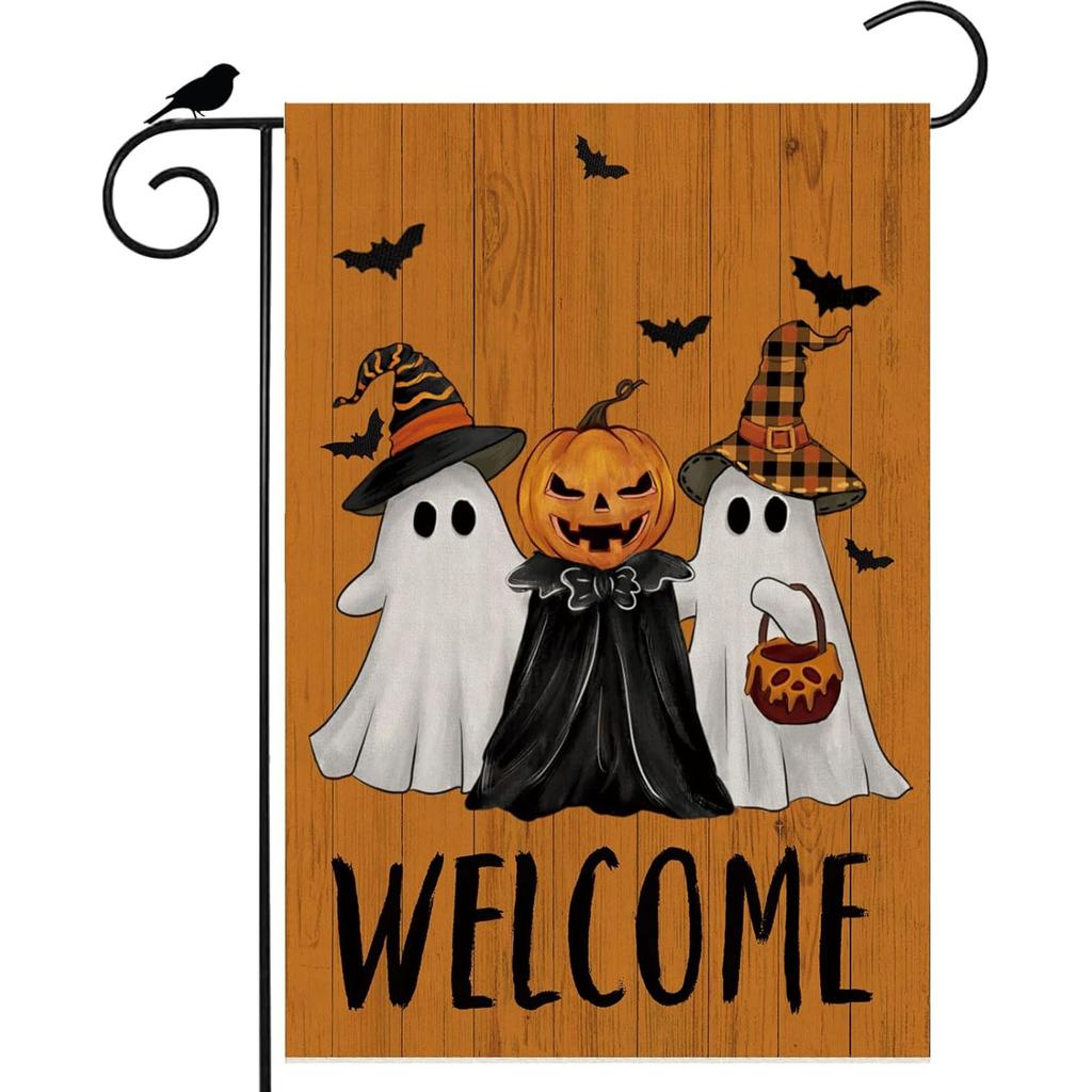 Double-Sided Mini Garden Flag for Halloween Spooky Welcome, Perfect for Outdoor Holiday Decor
