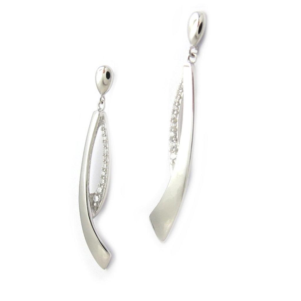 Les Trésors De Lily [L7685] - White 'Sissi' Silver Earrings