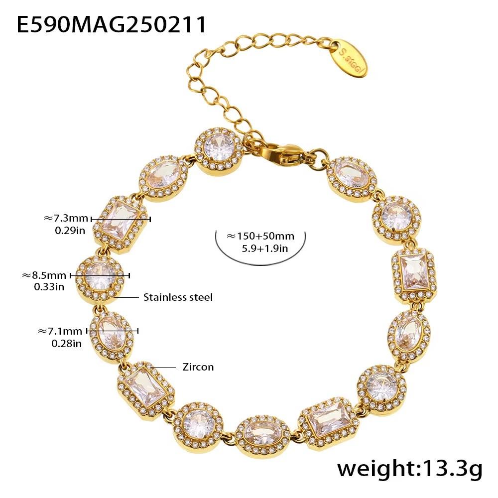 INS Hot Sale Stainless Steel Zirconia Cuban Bracelet Non Fade Gold Plated Full Diamond Hip Hop Iced Out Cuban Bracelet золотой