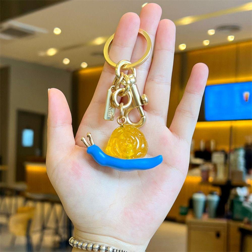 Anti-Lost Resin Snail Keyring Bag Charm Small Snail Bag Pendant Birthday Parties