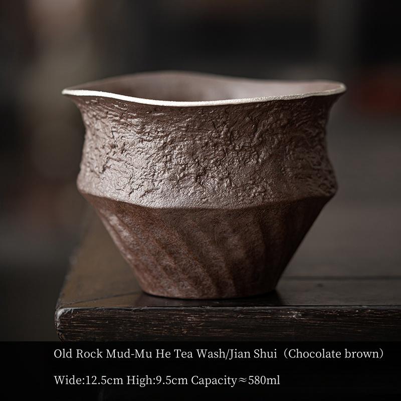 

Old Rock Clay Pottery Jian Shui Tea Wash Retro Simple Tea Residue Jar Tea Washing Cup Washing Kungfu Tea Ceremony Accessories