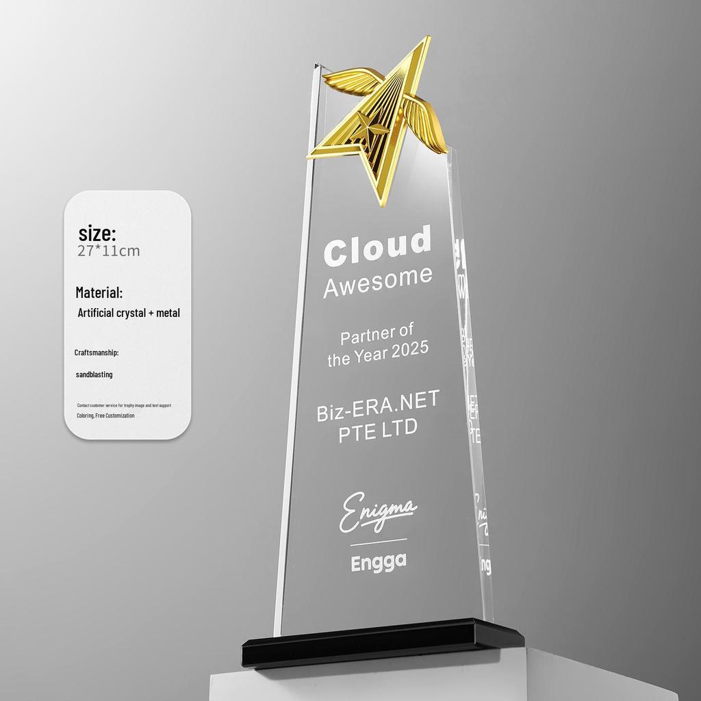 Crystal Trophy: Five-Pointed Star Metal Award for Children's Basketball and Outstanding Employee Excellence