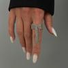 Party Outfit Ring with Flowing Drop Detail, Bead Chain Statement Design and Open Metal Tone Fit for Streetwear