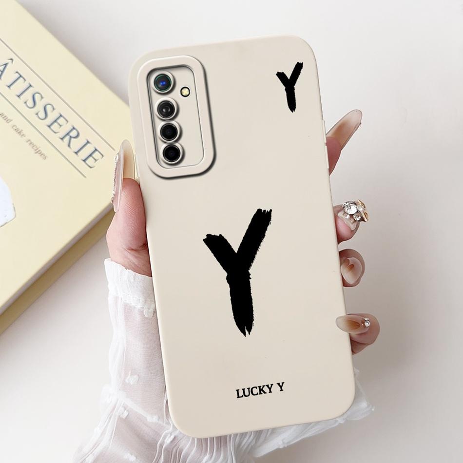For Realme X2 XT Lucky Initial Letter Phone Case For Realme XT X2 Soft Silicone Shockproof Cases