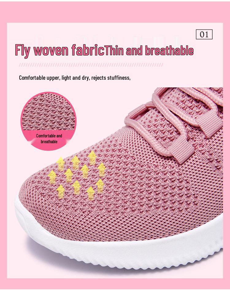 Jinshiyuan Women's Lightweight Mesh Running Shoes - Breathable, Comfortable Fly-Knit Casual Sneakers