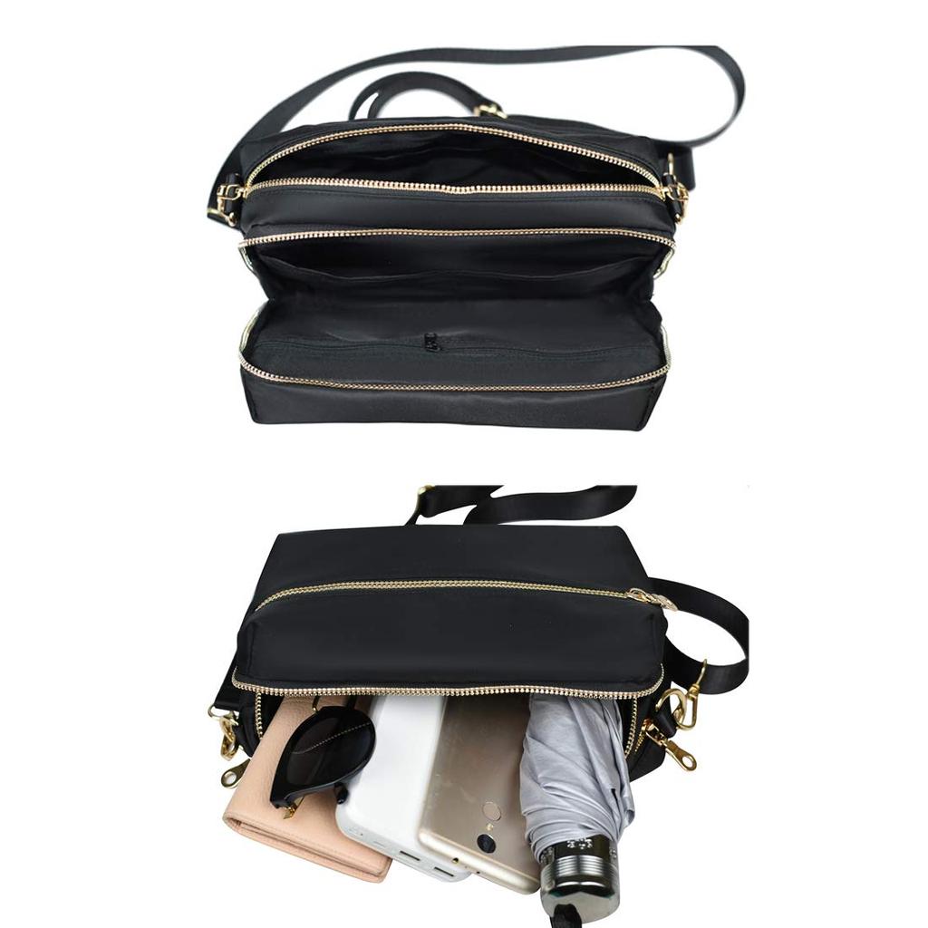Yanaier Shoulder Bag, Crossbody Diaper Bag, Popular, Cute, Ultra-Lightweight, Multi-Layered, Large Capacity, Nylon, Waterproof, Wallet, Pouch,