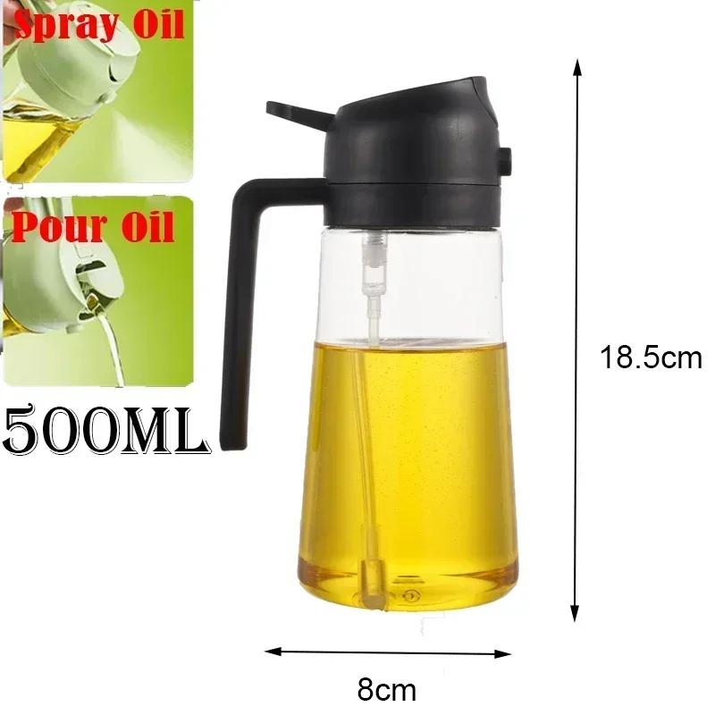 Oil Cooking Edible Travel Oil and Vinegar Plastic 2in1 Kitchen Oil Spray Bottle Olive Acid Sprayer for Cooking BBQ Baking