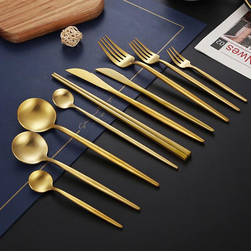 Golden 304 Stainless Steel Western Cutlery Set