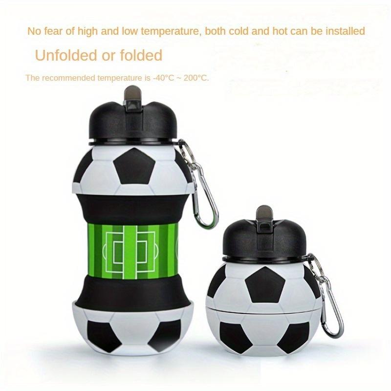 1Pc, collapsible sports water bottle, football design water cup, portable travel water bottle, for camping, hiking, outdoor drinking utensils,gifts